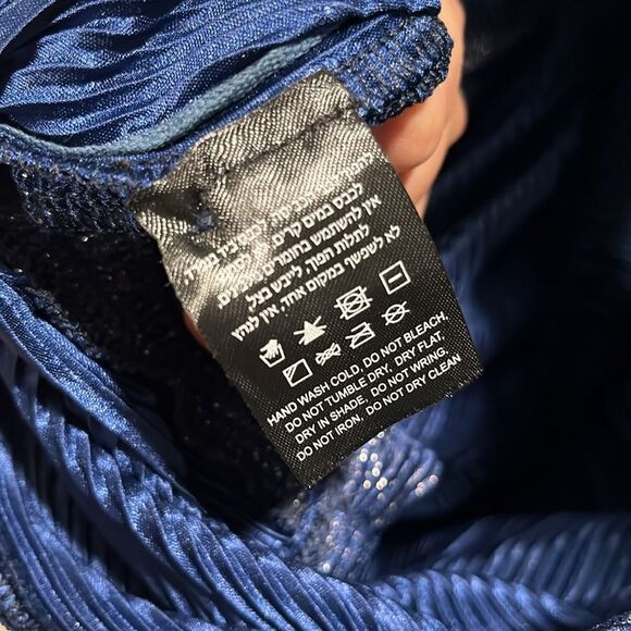 SABINA MASAYEV (NWT) Maya Foil Pleated Knit Minidress, Blue, Size S - Picture 13 of 13